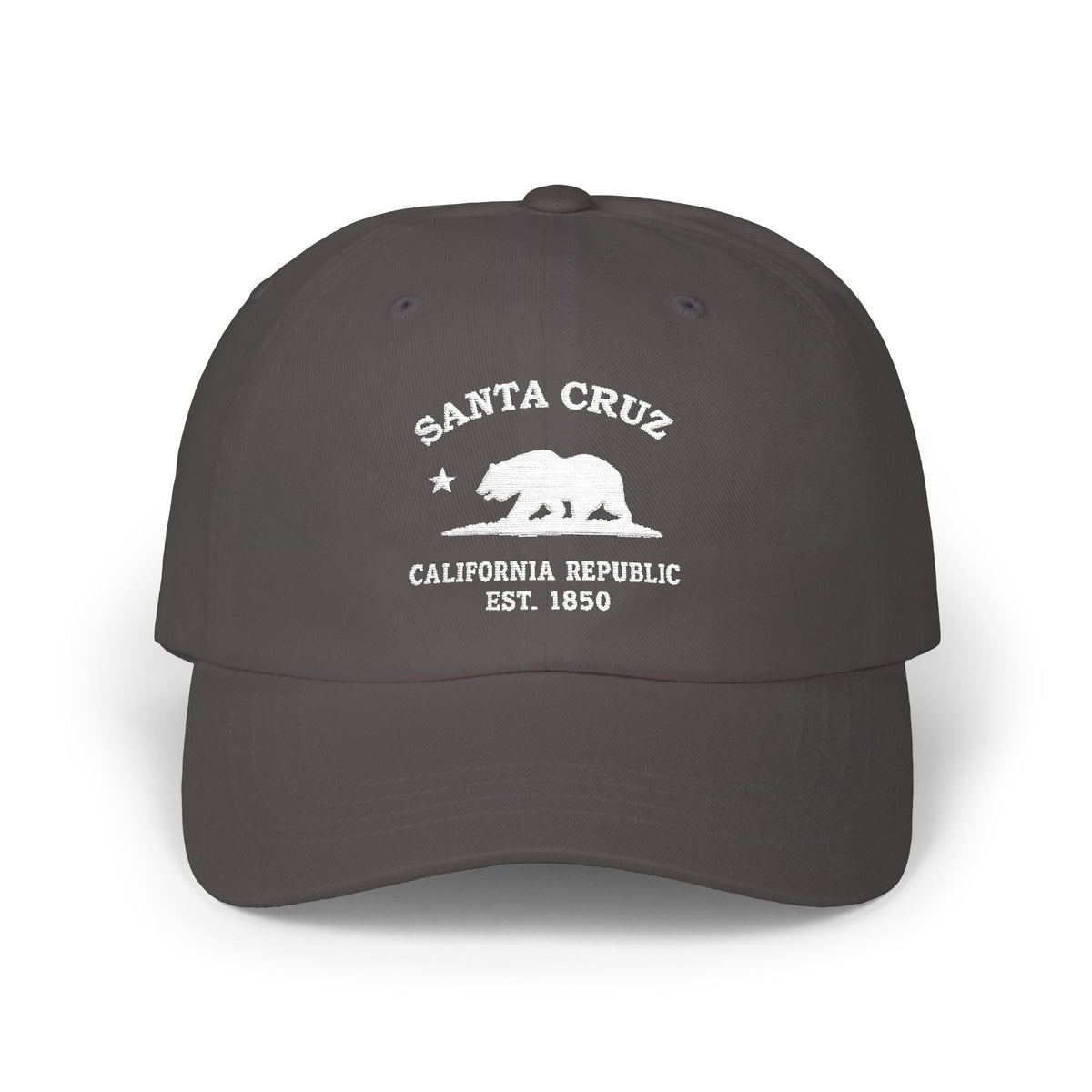 Santa Cruz California Vintage Retro Embroidered Cotton Cap - White Logo