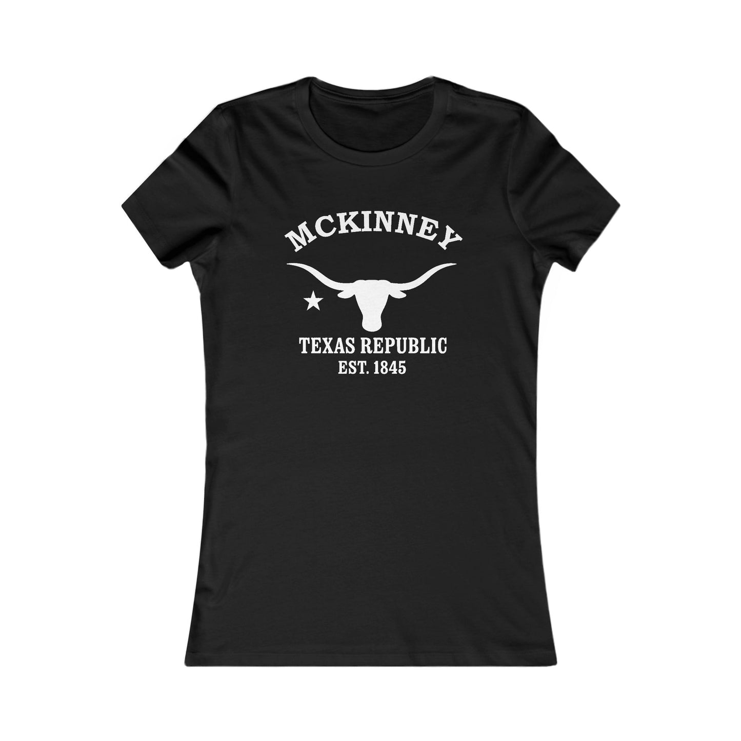 McKinney Texas Vintage Retro Womens Fitted Ringspun Cotton Tee - White Logo