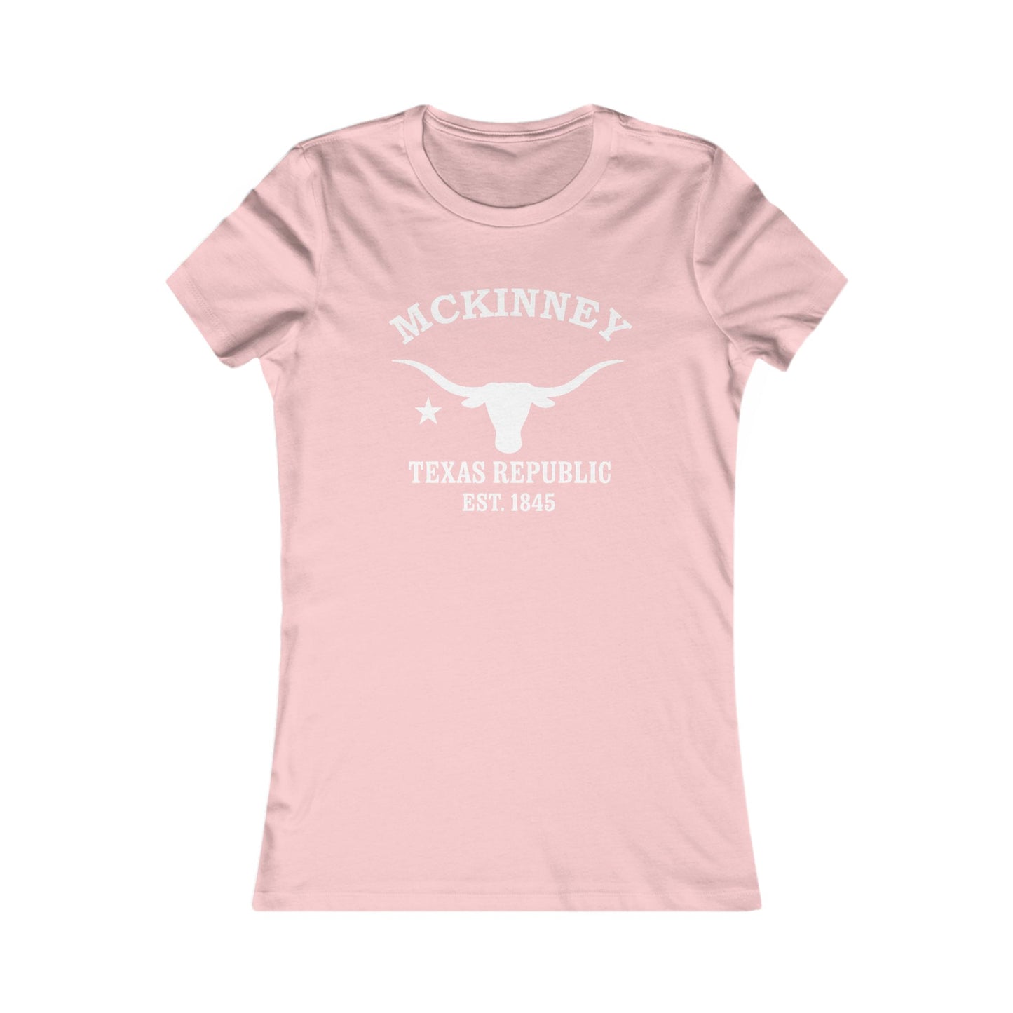 McKinney Texas Vintage Retro Womens Fitted Ringspun Cotton Tee - White Logo