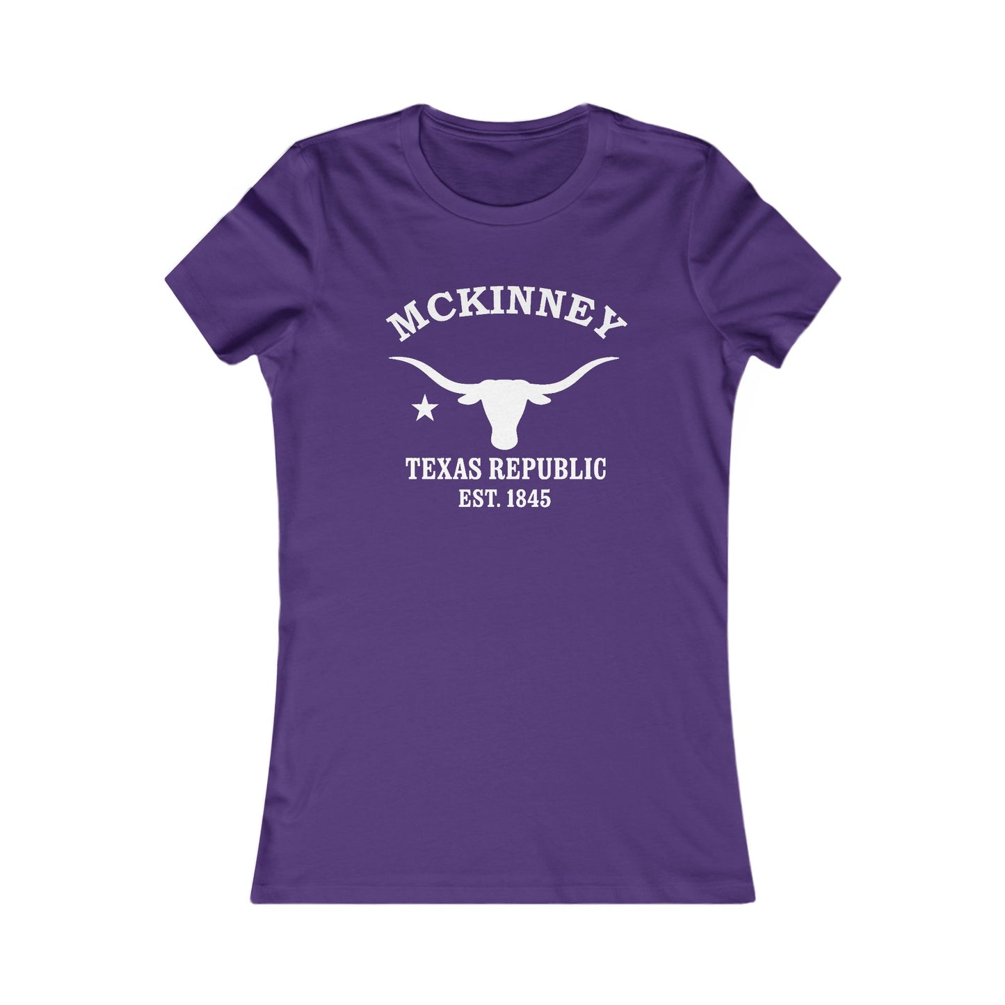 McKinney Texas Vintage Retro Womens Fitted Ringspun Cotton Tee - White Logo