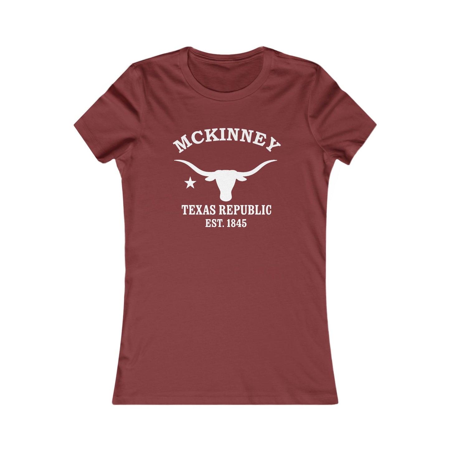 McKinney Texas Vintage Retro Womens Fitted Ringspun Cotton Tee - White Logo