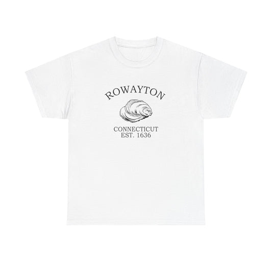 Rowayton Connecticut Vintage Retro Unisex Heavy Cotton Tee - Black Logo