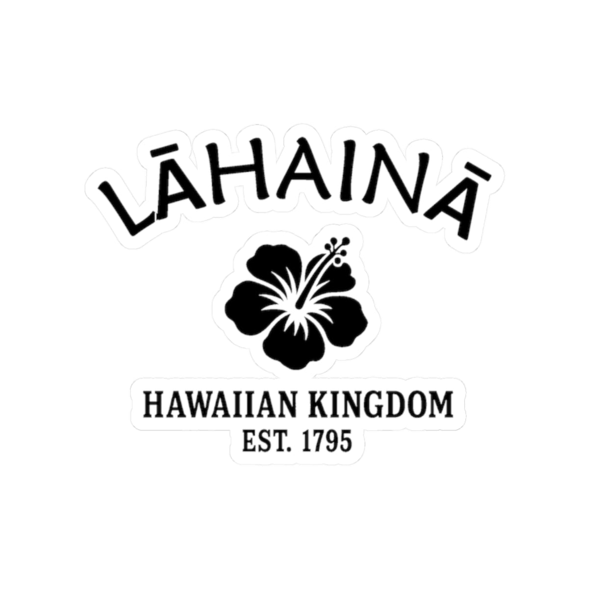Lahaina Hawaii Vintage Retro Vinyl Sticker - Black Logo