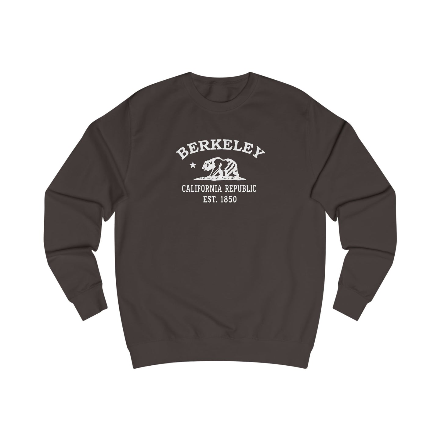Berkeley California Vintage Retro Premium Crewneck Sweatshirt - White Logo - Bottle Green