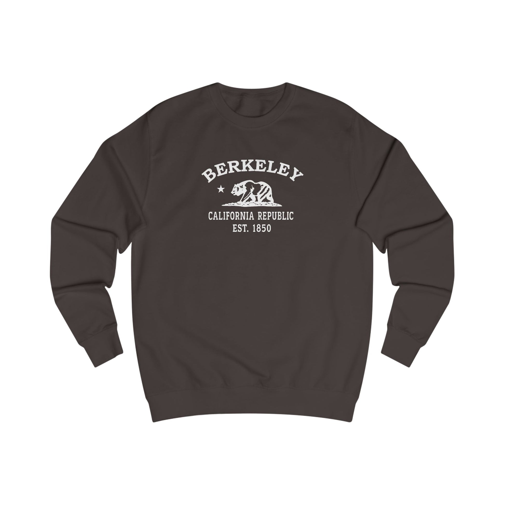 Berkeley California Vintage Retro Premium Crewneck Sweatshirt - White Logo - Bottle Green