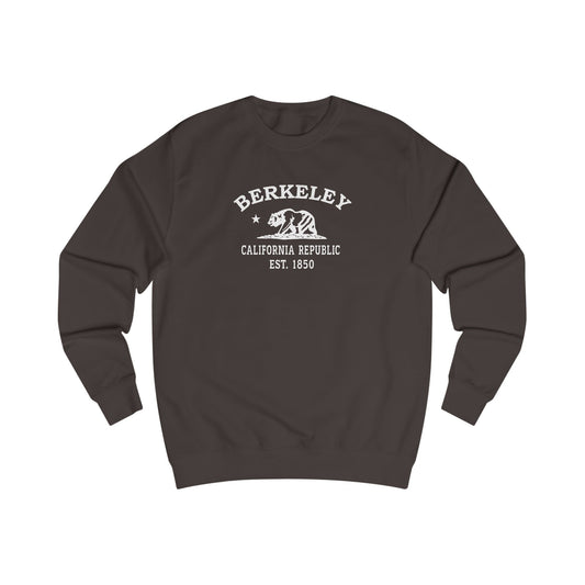 Berkeley California Vintage Retro Premium Crewneck Sweatshirt - White Logo - Bottle Green