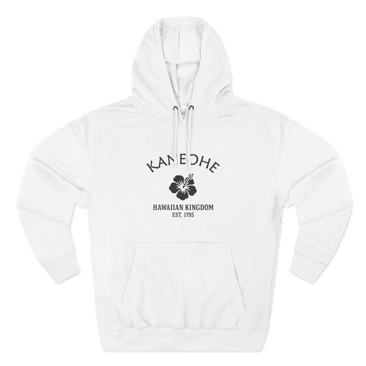 Kaneohe Hawaii Vintage Retro Unisex Heavy Cotton Hoodie - Black Logo