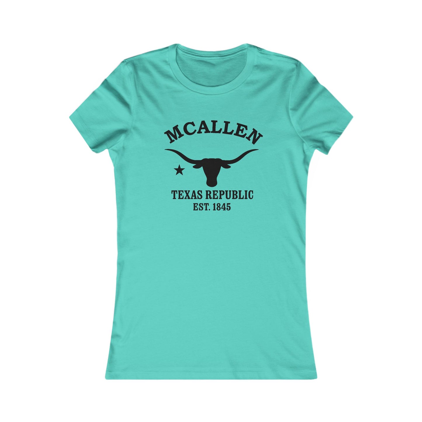 McAllen Texas Vintage Retro Womens Fitted Ringspun Cotton Tee - Black Logo