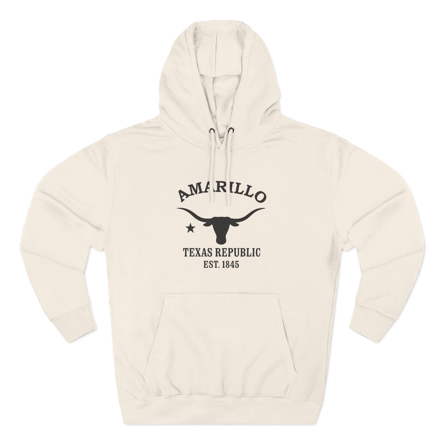 Amarillo Texas Vintage Retro Unisex Heavy Cotton Hoodie - Black Logo