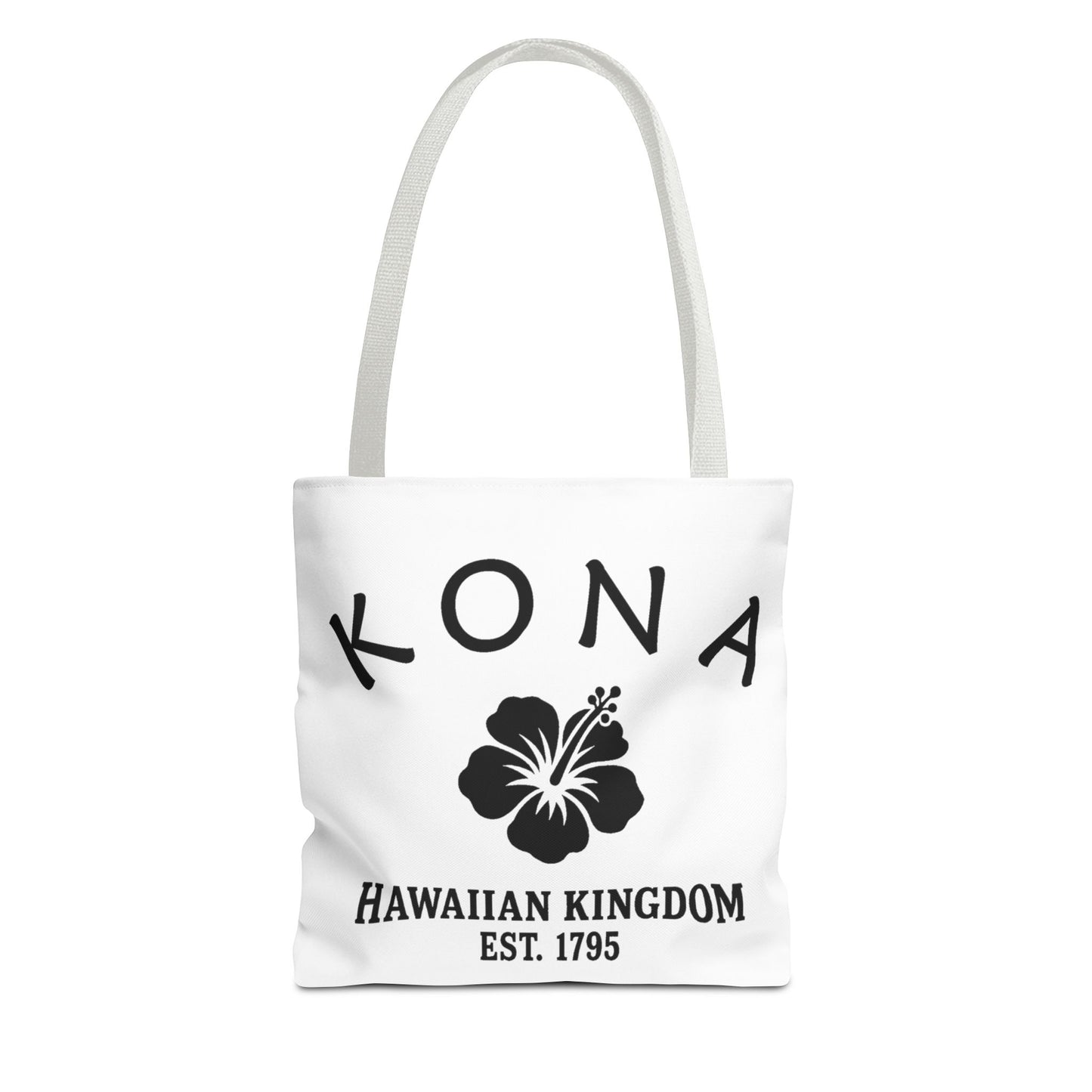 Kona Hawaii Vintage Retro Light Canvas Tote - Black Logo