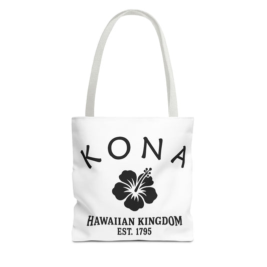 Kona Hawaii Vintage Retro Light Canvas Tote - Black Logo