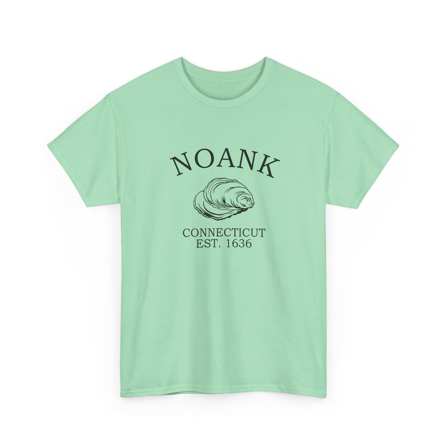 Noank Connecticut Vintage Retro Unisex Heavy Cotton Tee - Black Logo