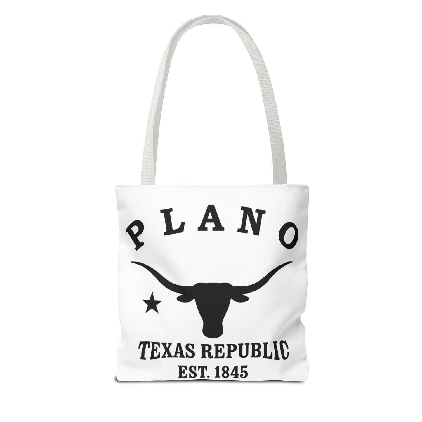 Plano Texas Vintage Retro Light Canvas Tote - Black Logo