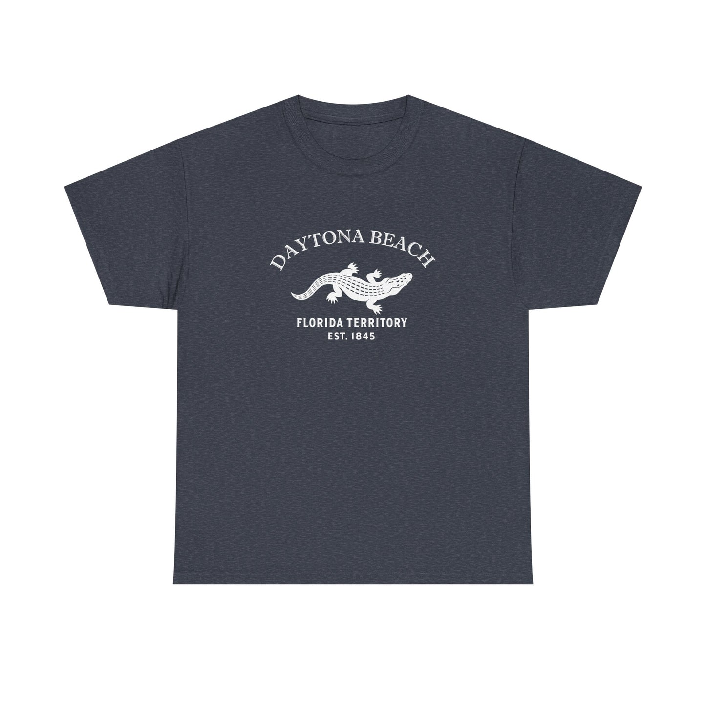Daytona Beach Florida Vintage Retro Unisex Heavy Cotton Tee - White Logo