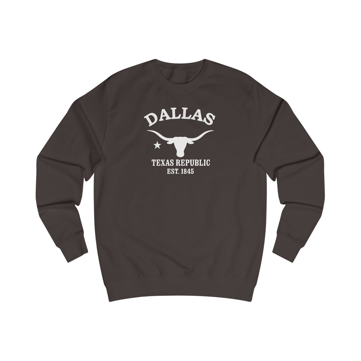 Dallas Texas Vintage Retro Premium Crewneck Sweatshirt - White Logo - Bottle Green