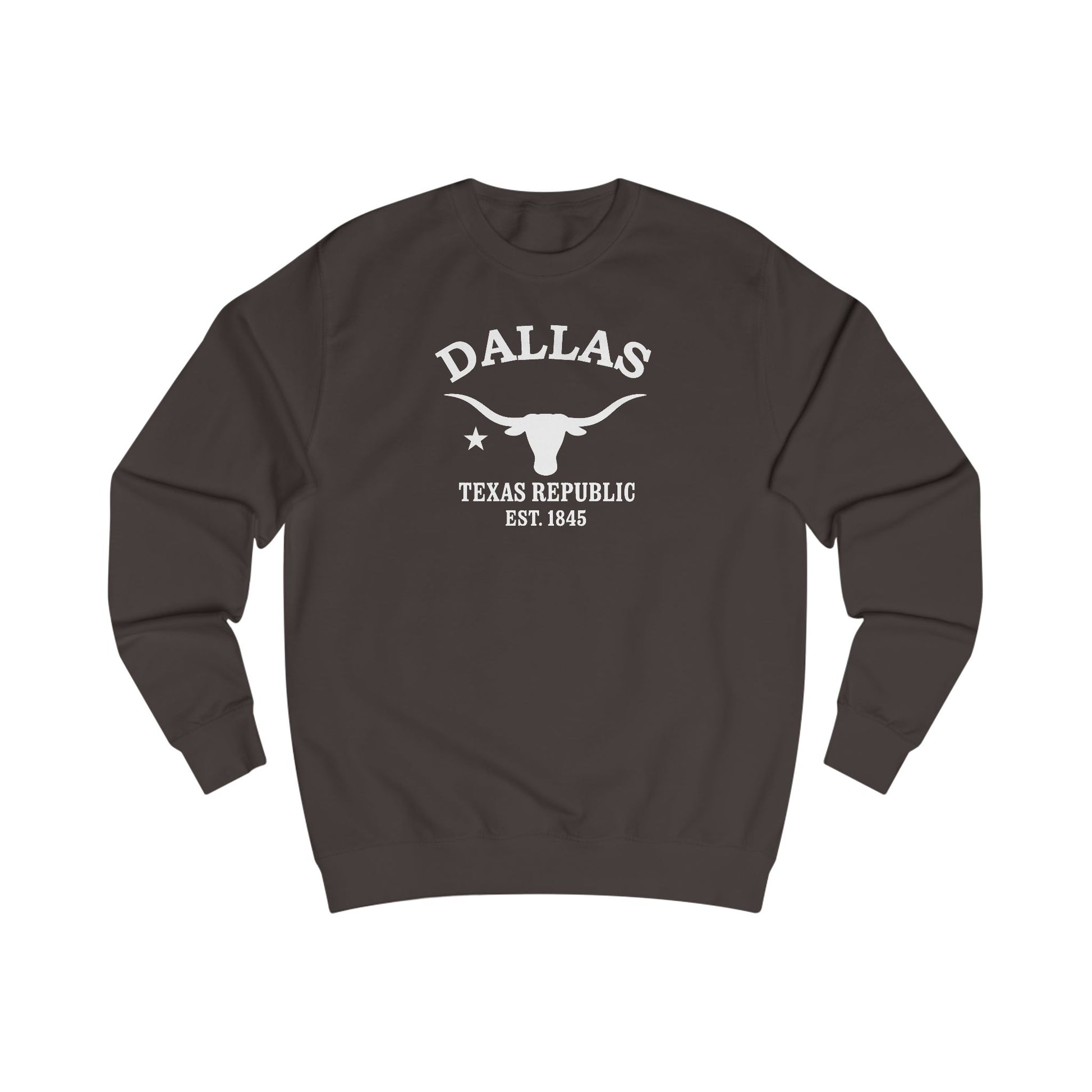 Dallas Texas Vintage Retro Premium Crewneck Sweatshirt - White Logo - Bottle Green