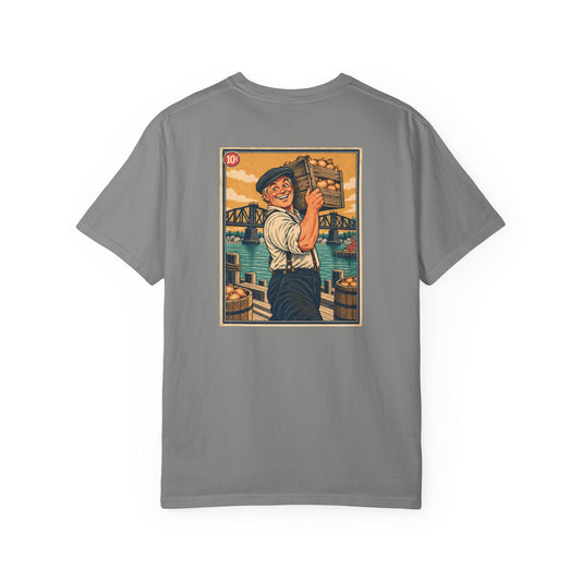 Westport Connecticut Vintage Retro Back Printed Art Series Cotton Tee - Black Logo