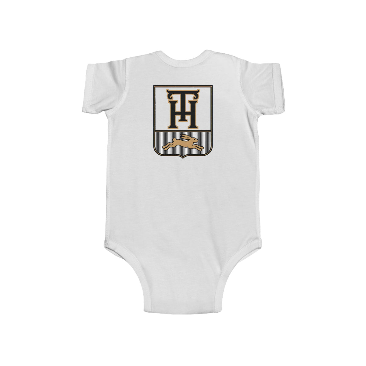 Team Haas Baby Bodysuit | Leaping Hare Seal Onesie | Haas Family Baby Shower Gift | First-Round Draft Pick