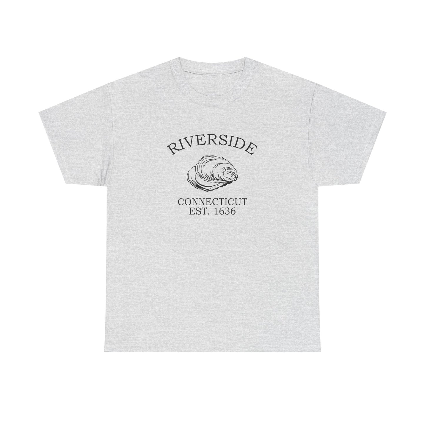 Riverside Connecticut Vintage Retro Unisex Heavy Cotton Tee - Black Logo
