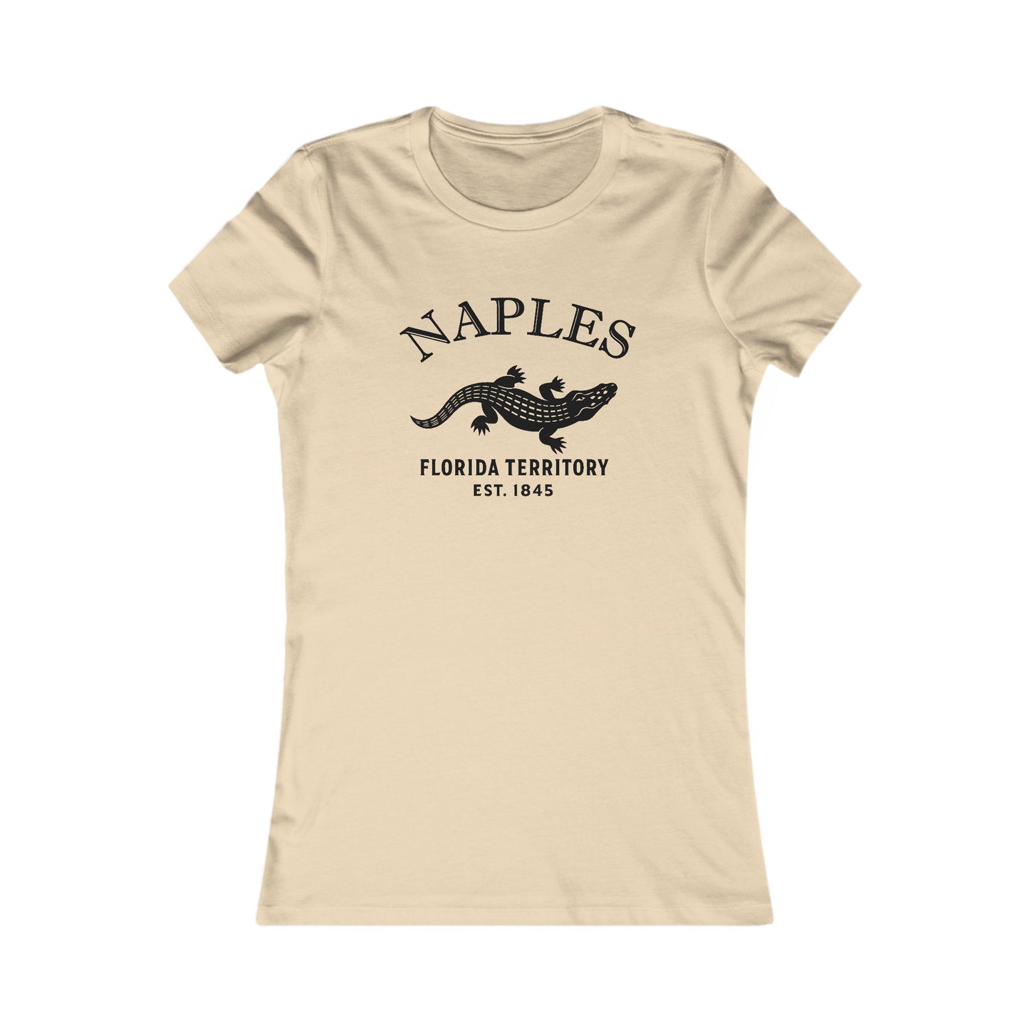 Naples Florida Ringspun Cotten Fitted Vintage Retro Womens Tee - Black Logo