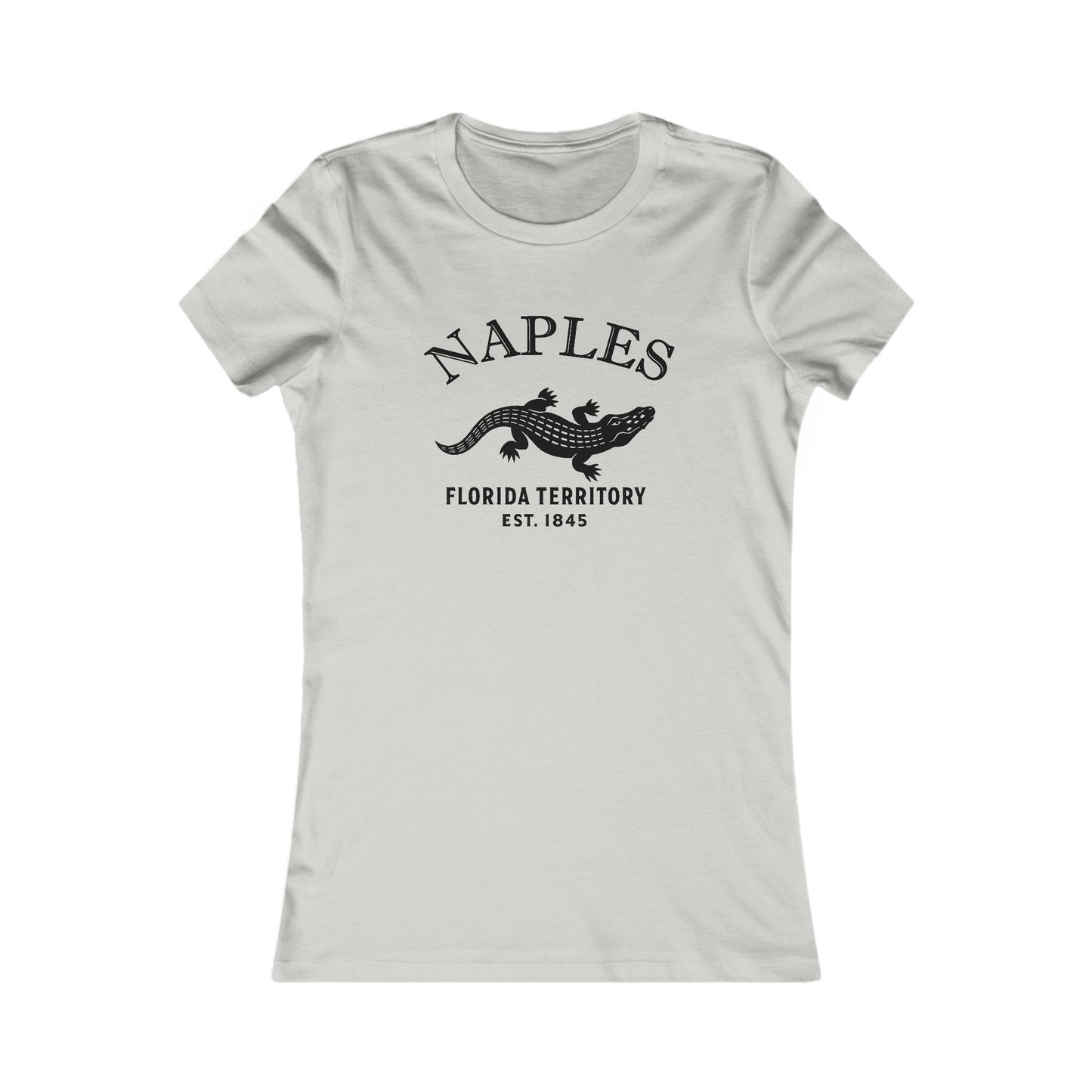 Naples Florida Ringspun Cotten Fitted Vintage Retro Womens Tee - Black Logo