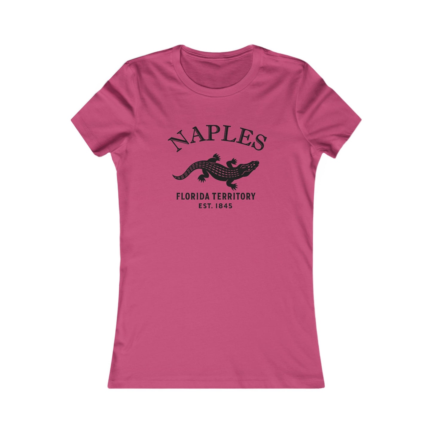 Naples Florida Ringspun Cotten Fitted Vintage Retro Womens Tee - Black Logo