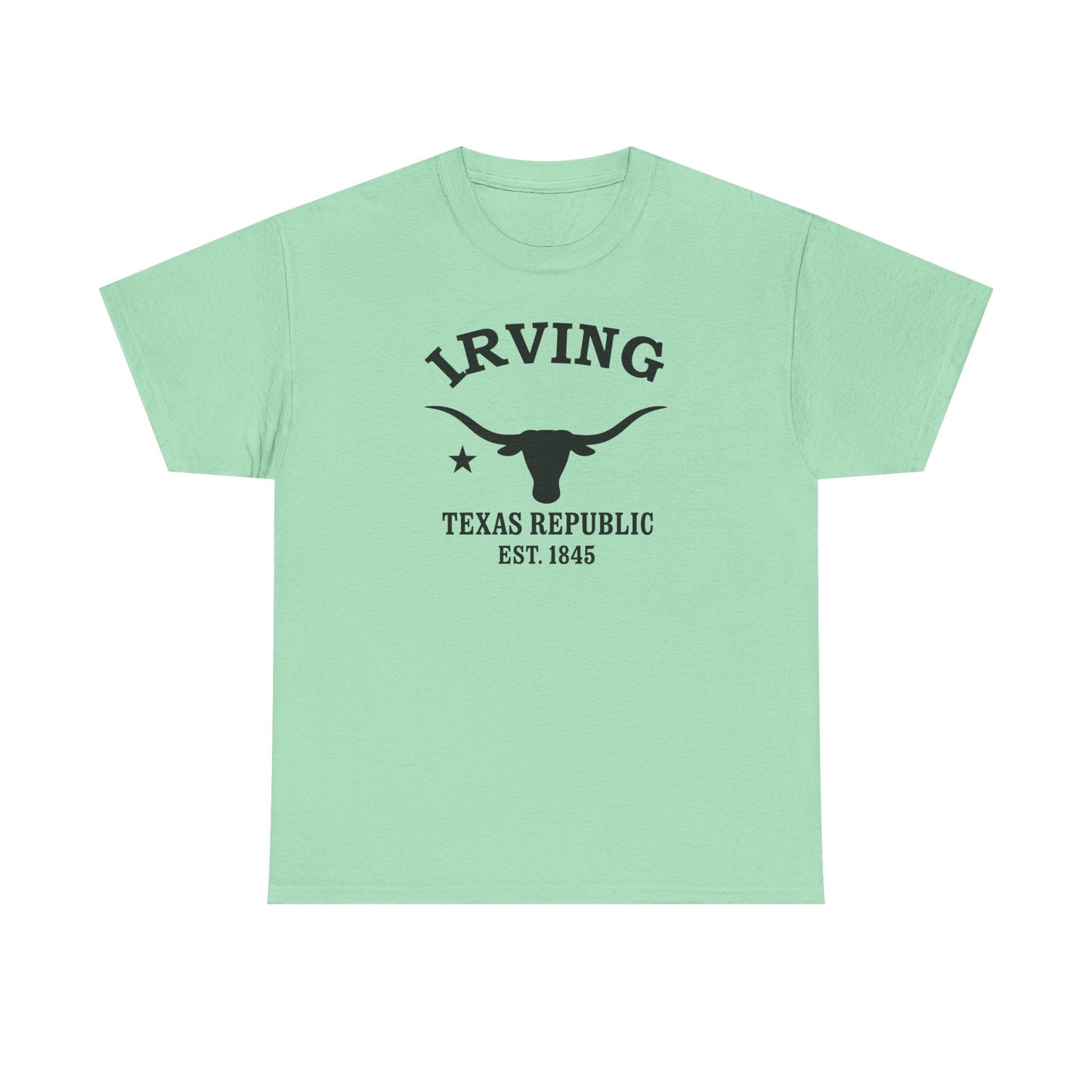 Irving Texas Vintage Retro Unisex Heavy Cotton Tee - Black Logo
