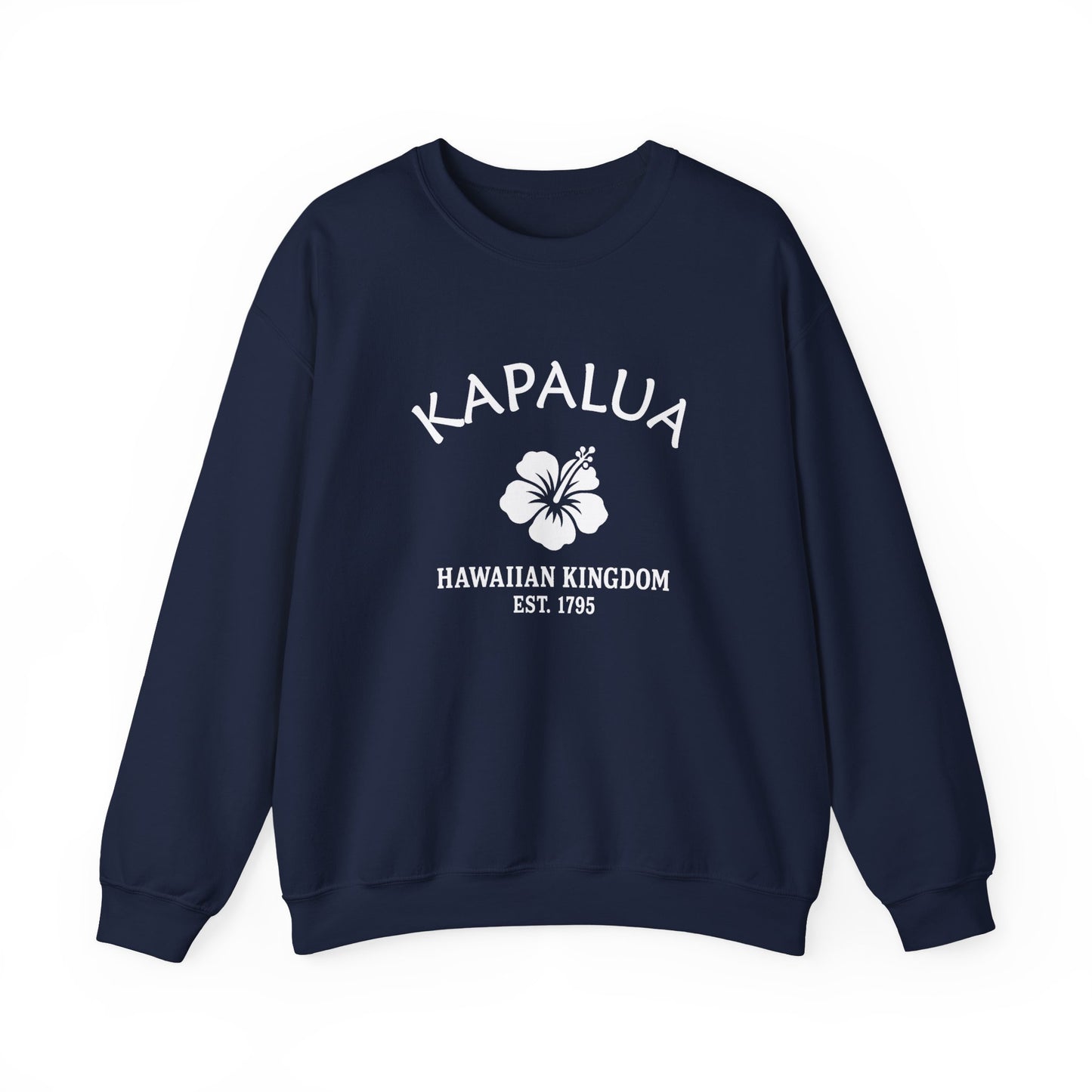 Kapalua Hawaii Vintage Retro Unisex Heavy Crewneck Sweatshirt - White Logo