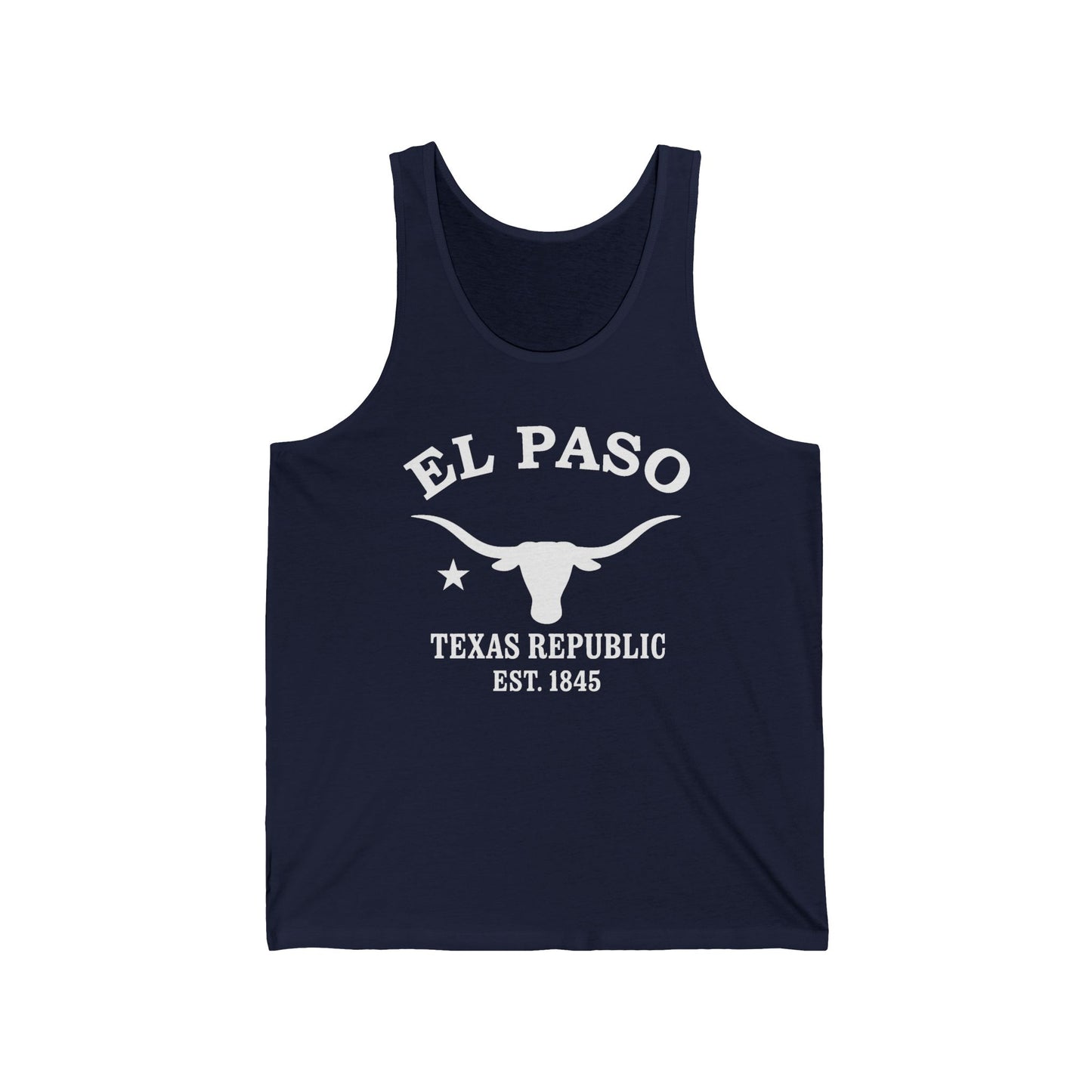 El Paso Texas Unisex Cotton Jersey Tank Top - White Logo