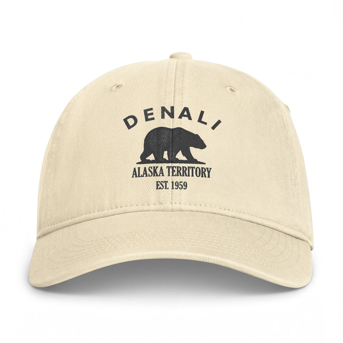 Denali Alaska Distressed Cotton Cap - Charcoal Print Logo