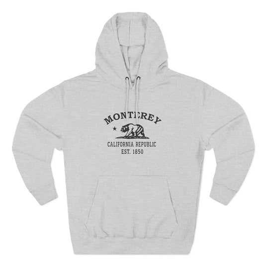 Monterey California Vintage Retro Unisex Heavy Cotton Hoodie - Black Logo