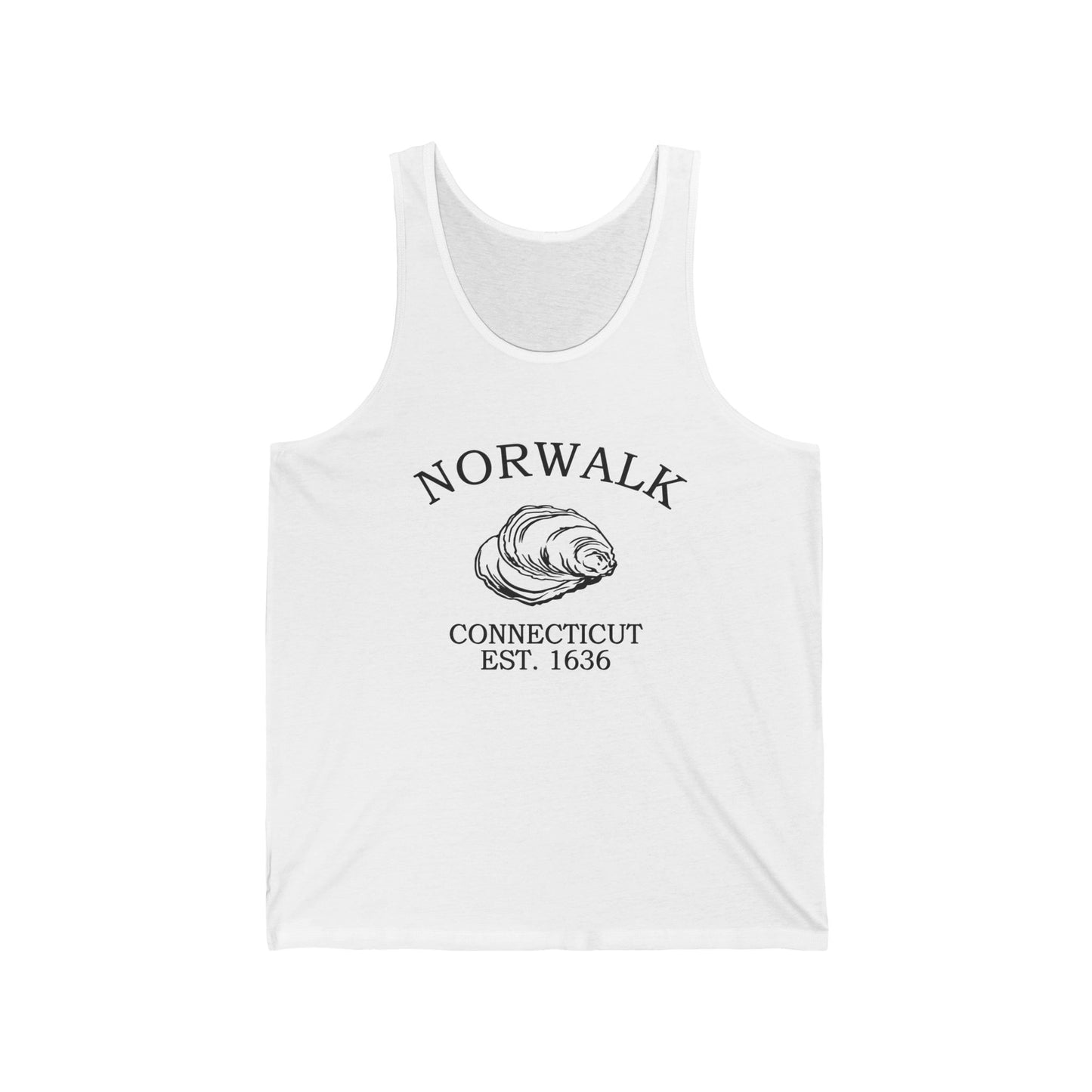 Norwalk Connecticut Vintage Retro Unisex Cotton Jersey Tank Top - Black Logo