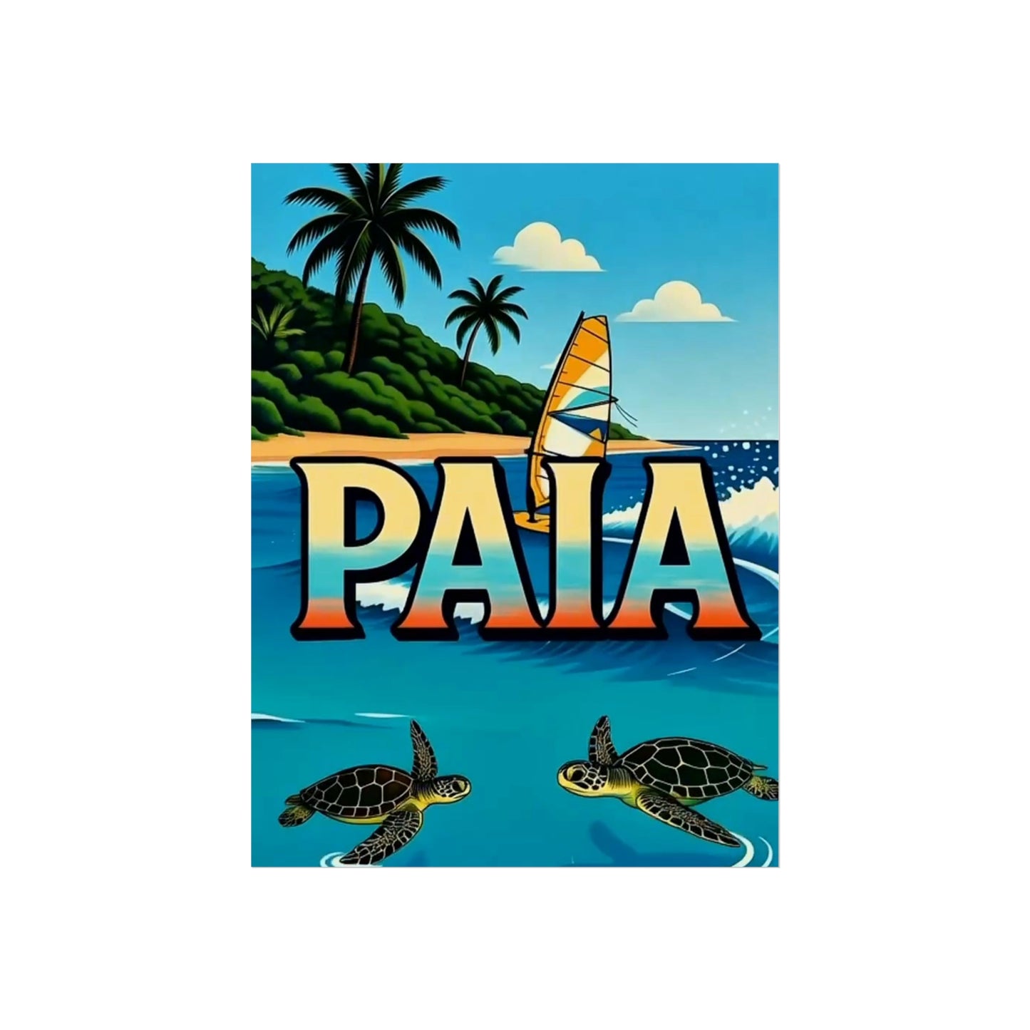 Paia Hawaii Vintage Retro Giclée Print Art Series Poster
