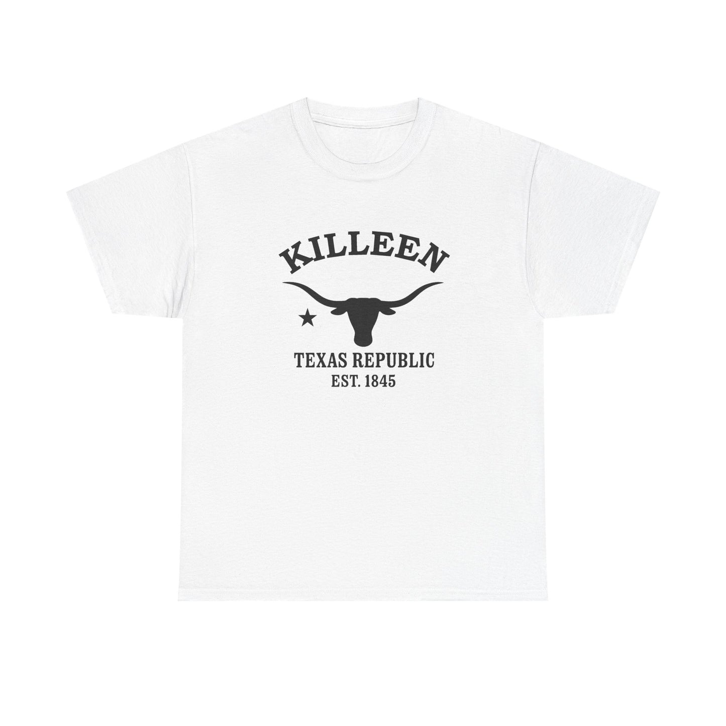 Killeen Texas Vintage Retro Unisex Heavy Cotton Tee - Black Logo