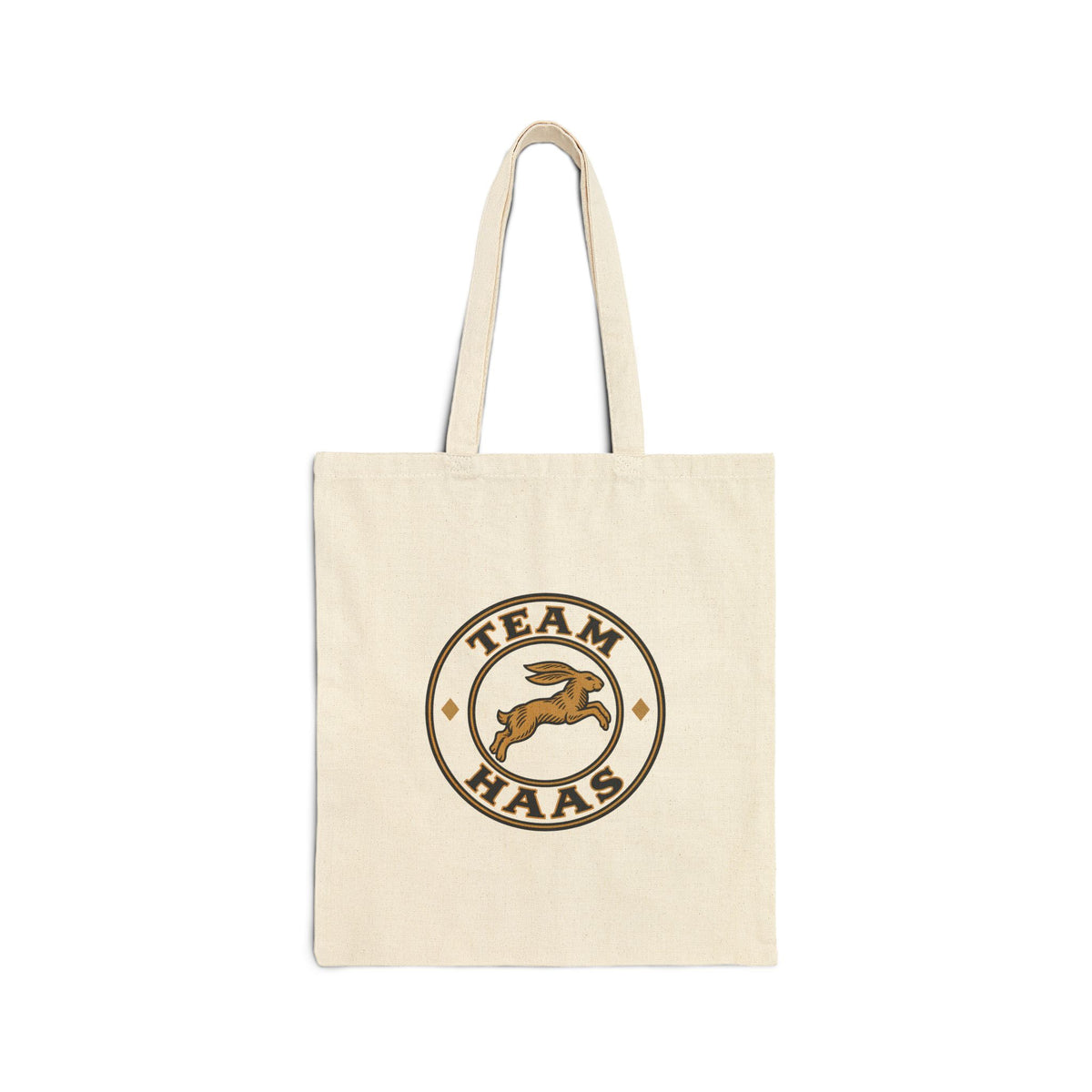 Natural Team Haas Market Tote, Leaping Hare Badge on Cotton Canvas