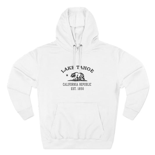 Lake Tahoe California Vintage Retro Unisex Heavy Cotton Hoodie - Black Logo