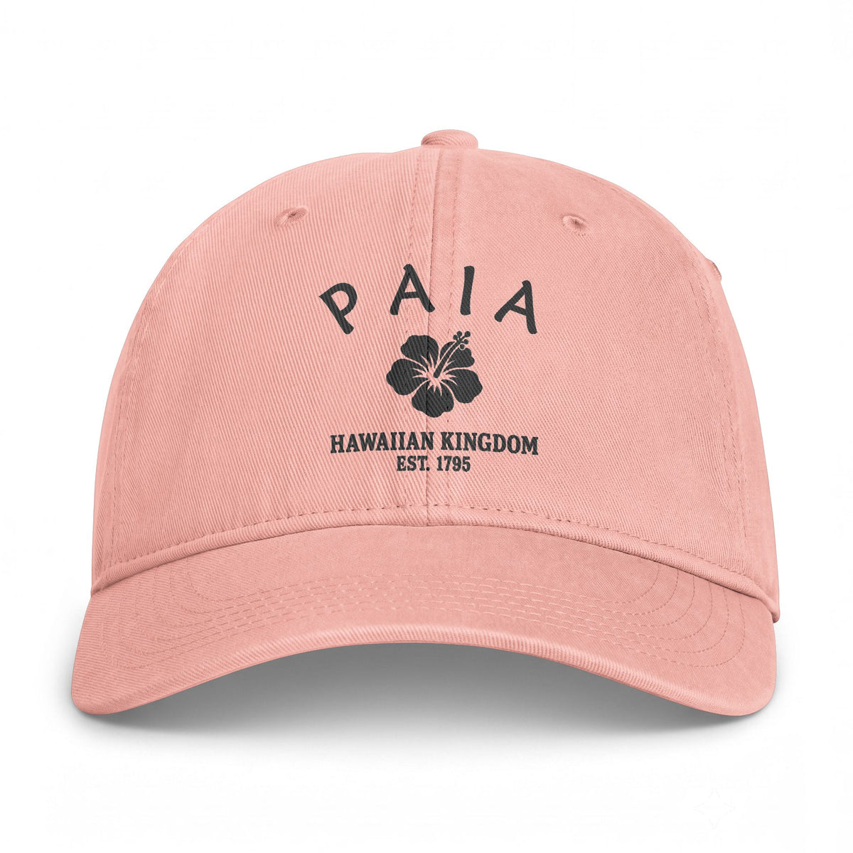 Paia Hawaii Distressed Cotton Cap - Charcoal Print Logo