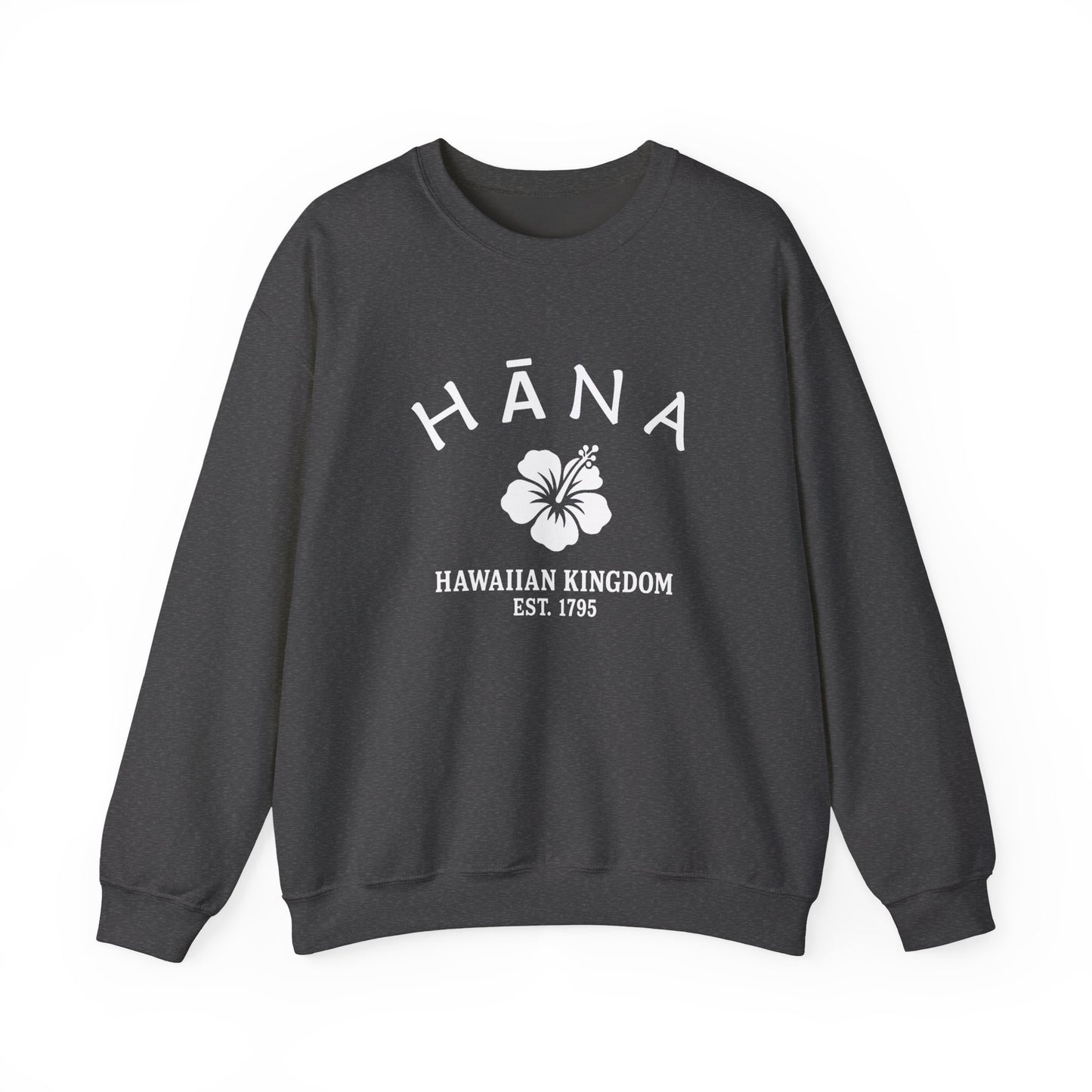 Hana Hawaii Vintage Retro Unisex Heavy Crewneck Sweatshirt - White Logo