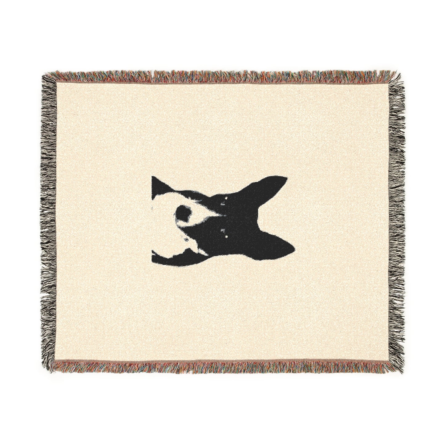 A Life Well Lived Basenji Retro Cotton Woven Blanket - Black Logo