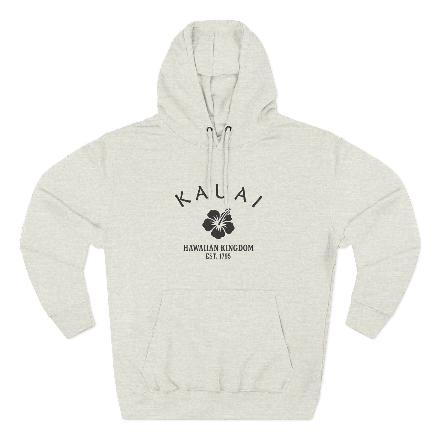 Kauai Hawaii Vintage Retro Unisex Heavy Cotton Hoodie - Black Logo