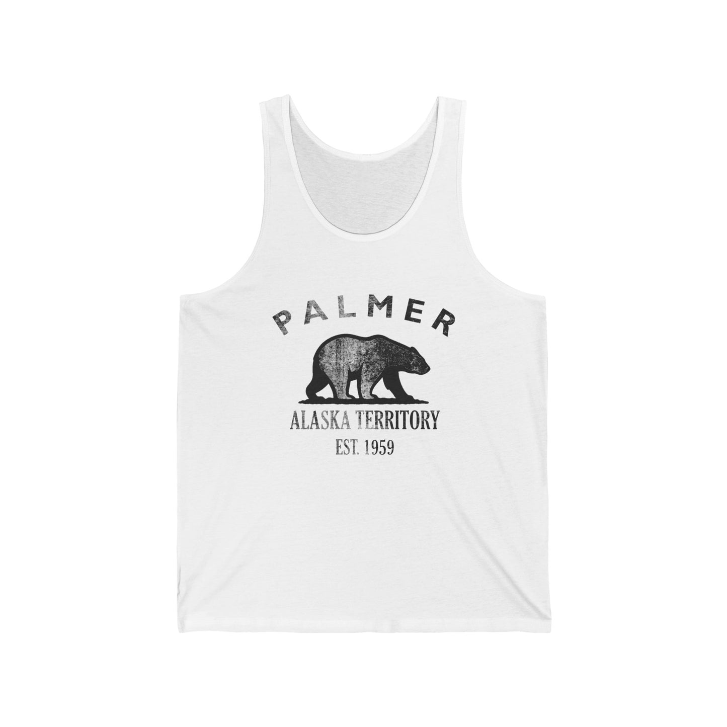 Palmer Alaska Unisex Cotton Jersey Tank Top - Black Logo