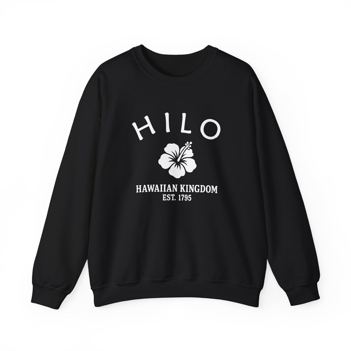 Hilo Hawaii Vintage Retro Unisex Heavy Crewneck Sweatshirt - White Logo