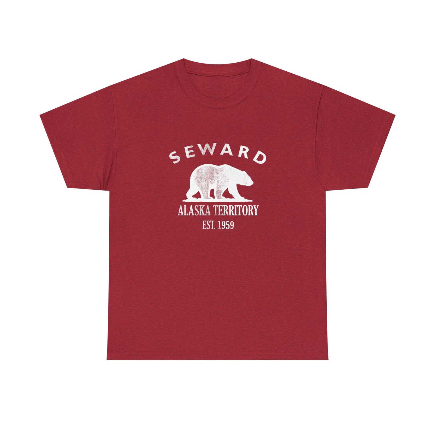 Seward Alaska Vintage Retro Unisex Heavy Cotton Tee - White Logo