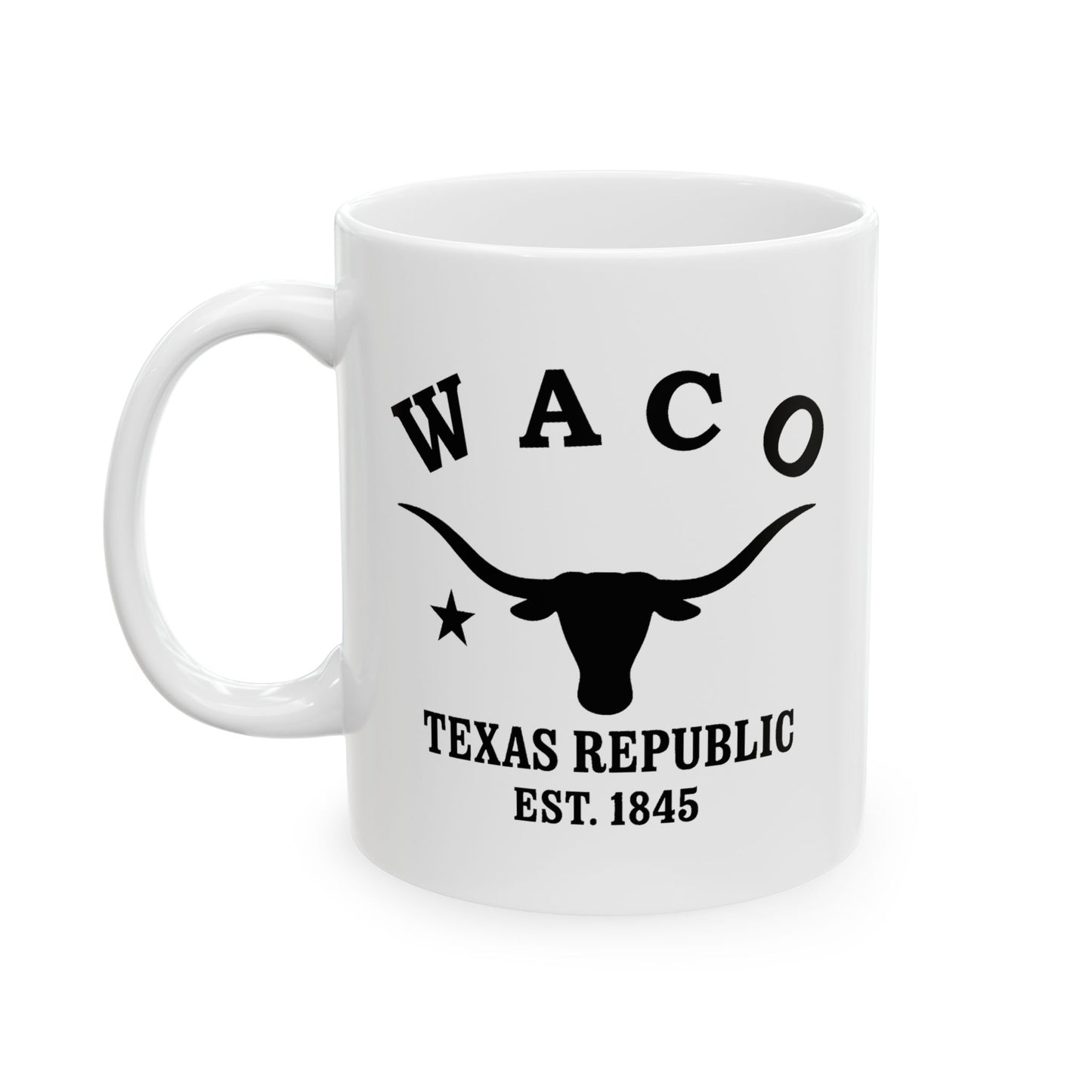 Waco Texas Vintage Retro Ceramic Mug - Black Logo