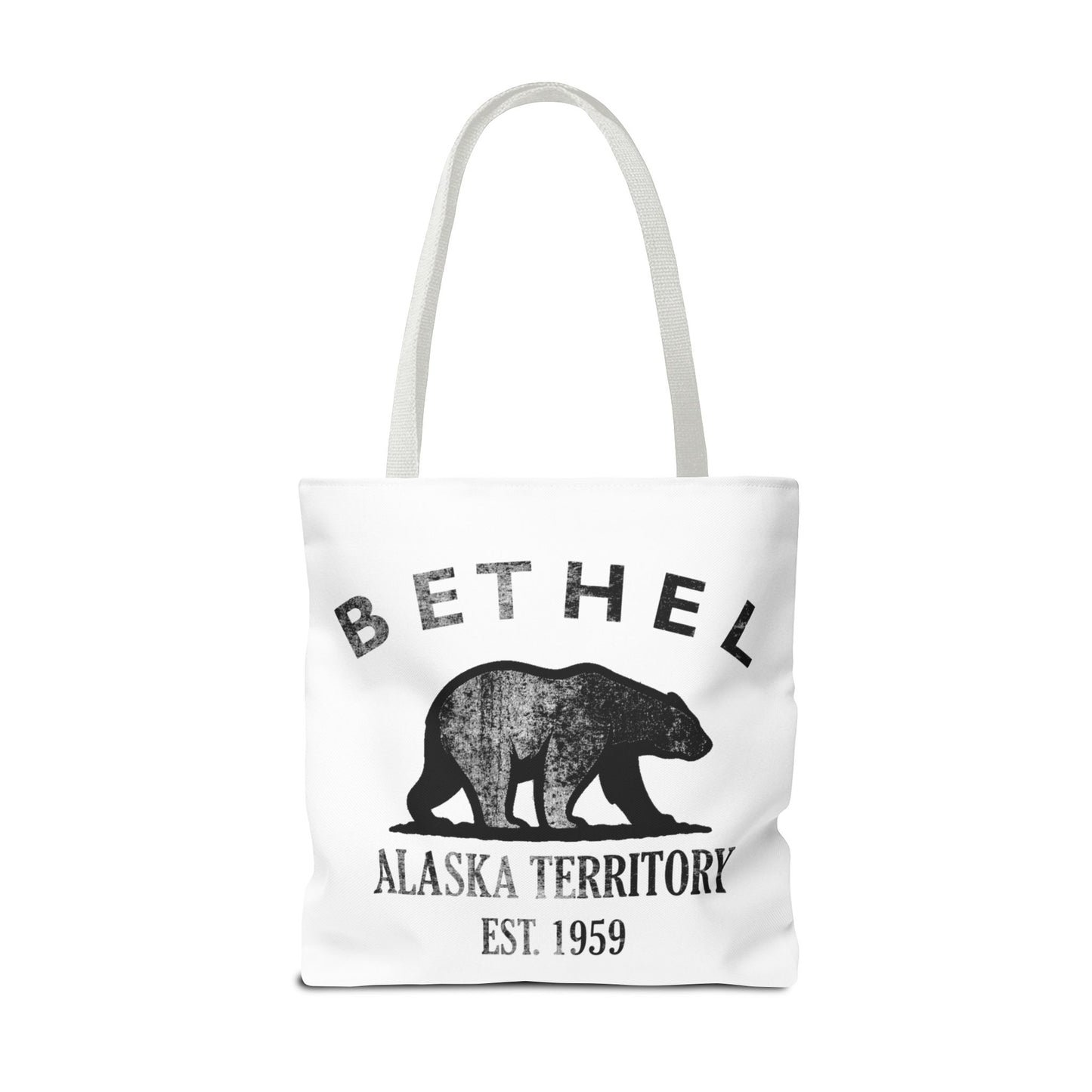 Bethel Alaska Vintage Retro Light Canvas Tote - Black Logo