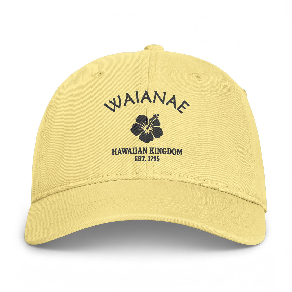 Waianae Hawaii Distressed Cotton Cap - Charcoal Print Logo