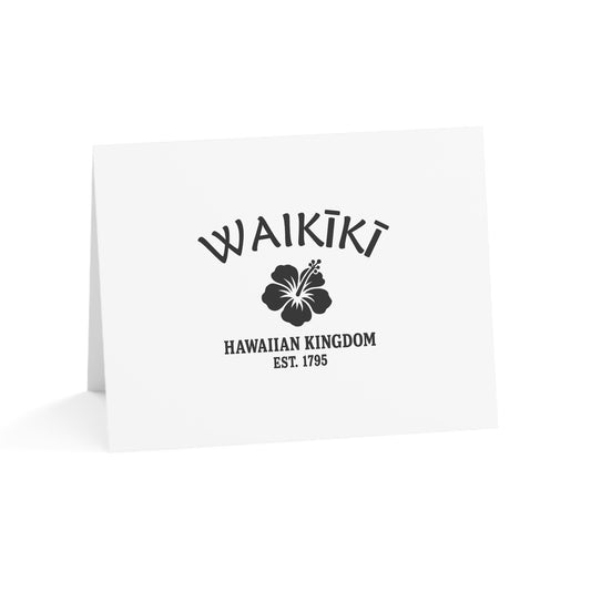 Waikiki Hawaii Vintage Retro Thank You Card Set - Black Logo