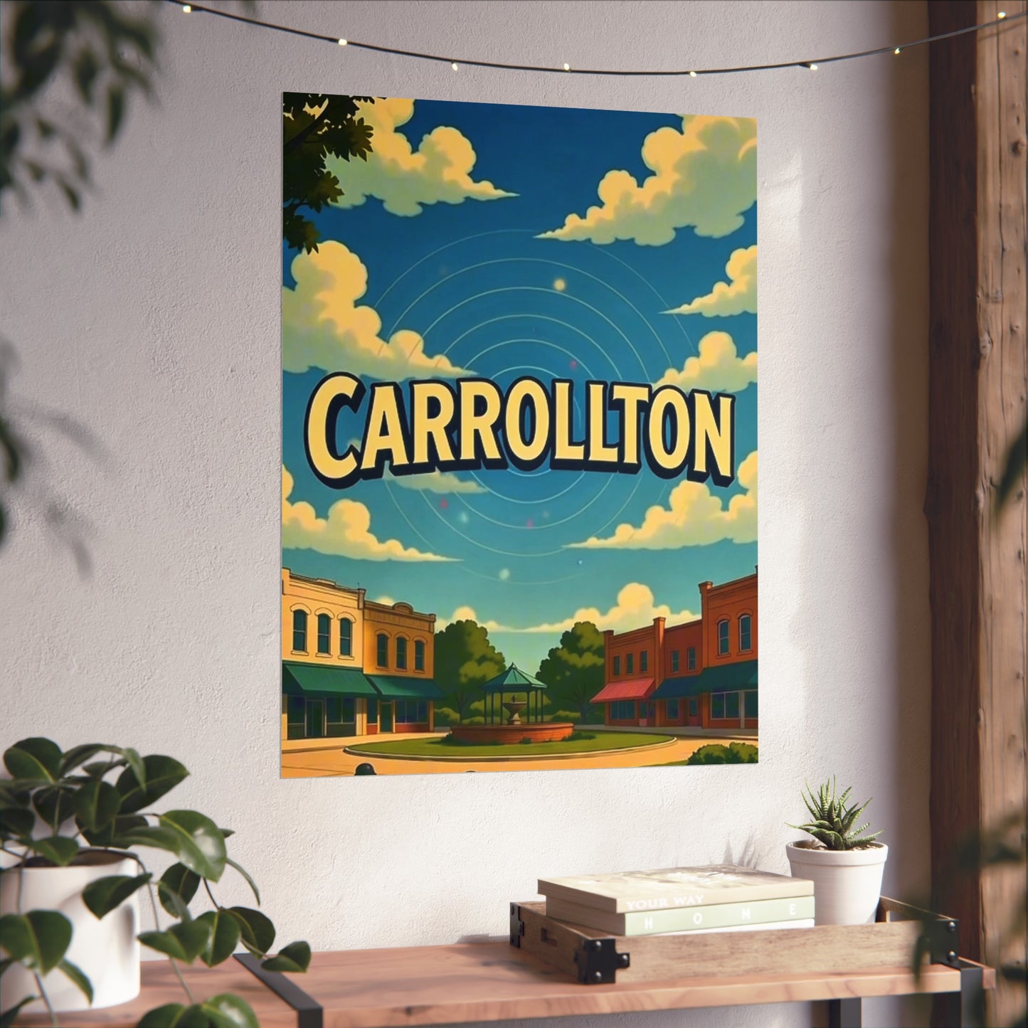 Carrollton Texas Vintage Retro Giclée Print Art Series Poster