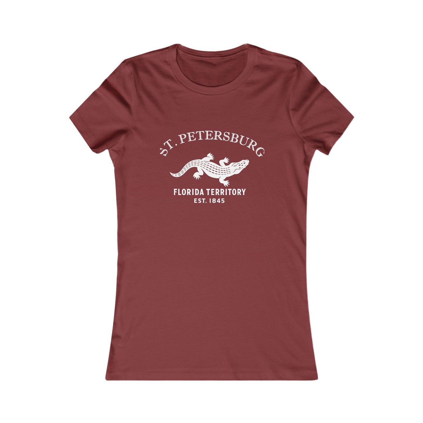 St Petersburg Florida Vintage Retro Womens Fitted Ringspun Cotton Tee - White Logo