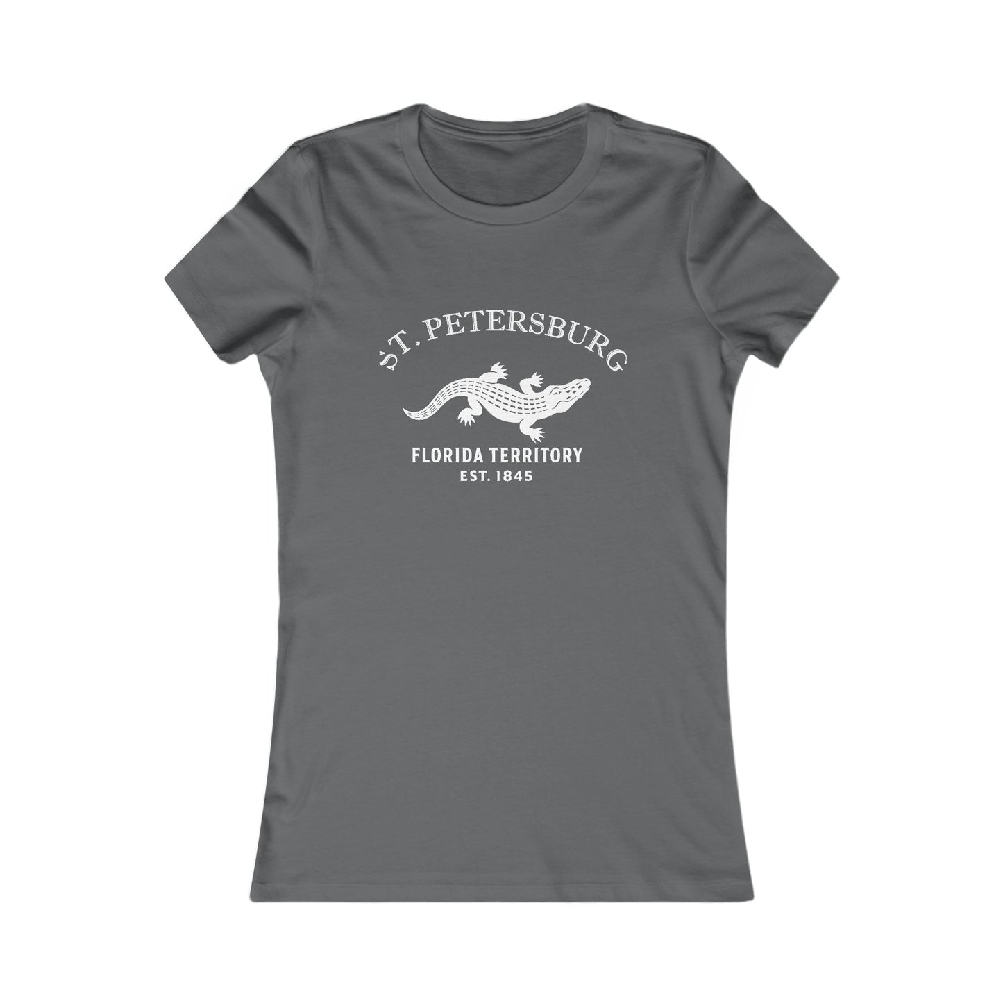 St Petersburg Florida Vintage Retro Womens Fitted Ringspun Cotton Tee - White Logo